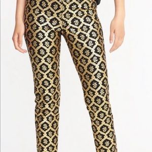 Old Navy Pixie Gold Foil And Black Pants